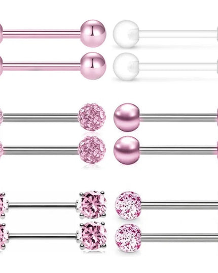 6Pair Crystal Nipple Piercing Jewelry Set For Women Heart  Nipple Barbells Bulk Glitter Nipple Rings Pack Piercing Pezon Lote