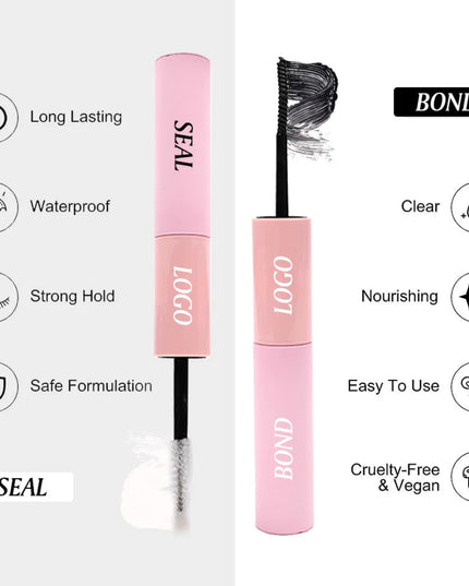 Eyelash Bond and Seal for DIY Lash Clusters Long Lasting Lash Glue Hold 48-72 Hours Waterproof Mascara Wand Makeup