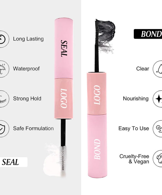 Eyelash Bond and Seal for DIY Lash Clusters Long Lasting Lash Glue Hold 48-72 Hours Waterproof Mascara Wand Makeup