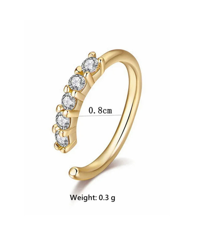 Fashion Single-row Miniature Zircon Nose Rings for Women Fine Drill Exquisite with Drill Opening Fake Nose Piercing Jewelry