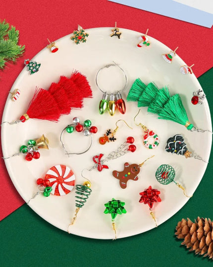 23 Pairs Christmas Earrings for Women Xmas Holiday Dangle Earrings Christmas Stud Tree Snowflake Bow Bells Light Earrings Bulk
