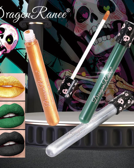 12 Color Halloween Lip Gloss Makeup Black Green Purple Lipstick Christmas Tint Moisturizer Waterproof Matte Lipstick Lip Pigment