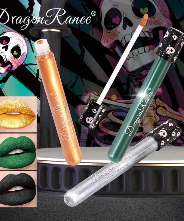 12 Color Halloween Lip Gloss Makeup Black Green Purple Lipstick Christmas Tint Moisturizer Waterproof Matte Lipstick Lip Pigment