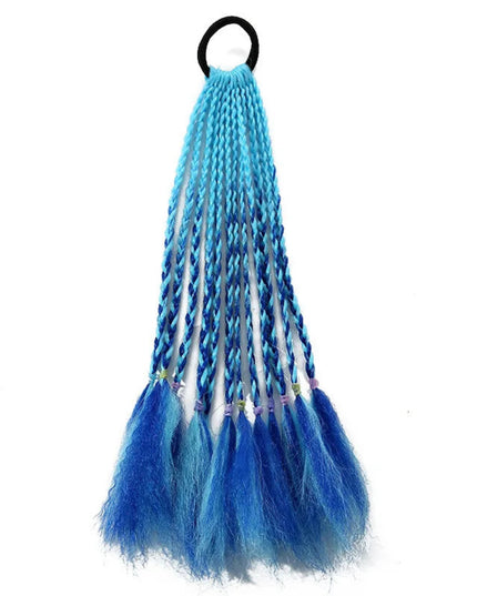 1 PCS New Girls Dirty Braids Colorful Twist Tie Wigs Ponytail Kids Hair Accessories Headbands Rubber Bands Princess Headwear