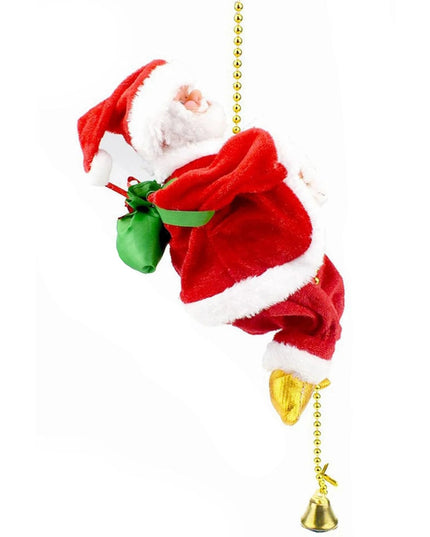 Novelty Climbing Santa Claus on Rope with Music Christmas Tree Pendant Ornament Battery Operated Rope Climbing Santa Claus