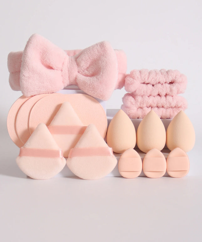 15 Cosmetic Puff Makeup Sponge Blender Beauty Egg Foundation Sponges Puff Wash Face Headband Wristband Make up Accessories