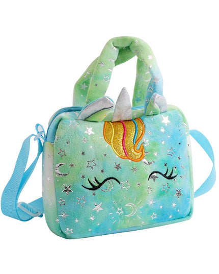 Plush Unicorn Single Shoulder Crossbody Bag for Children's Coin Purse Girl Travel Handbag Cute Student Gift Storage Pencil Bags