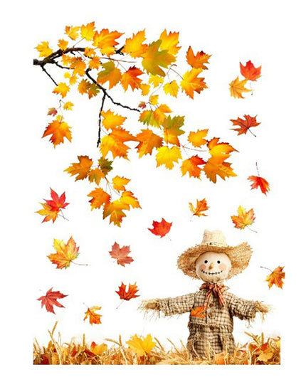 Harvest Pumpkin Turkey Window Clings Decorations Autumn Acorns Cornucopia Reusable Static Window Decals for Fall