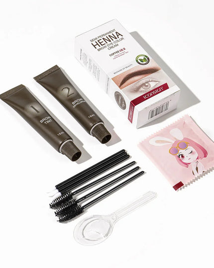 Eyelash Eyebrow Tint Permanent Dye Kit Waterproof Lasting Fast Tint Henna Brow Enhancers Cream Gel Makeup Tool