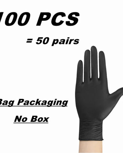 10/20/50/100PCS Black Nitrile Disposable Gloves for Work Latex Free Home Cleaning Glove Textured Mechanic Tattoo Hair Dye Beauty