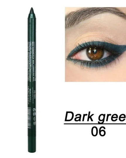 14-Color Eyeliner Pencil Long Lasting Smokey Punk Style Eye Liner Pen Waterproof High Pigmented Pearly Shimmer Eyeshadow Stick