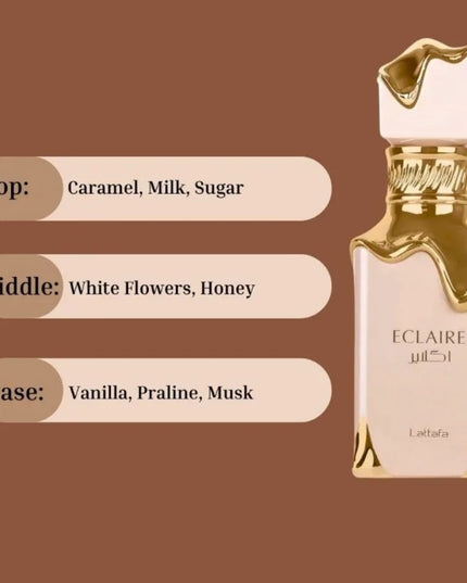 Lattafa Eclaire Eau de Parfum Spray for Women 100ml Original Arab Perfumes LongLasting Floral Fruity Gourmand Fragrances Perfume