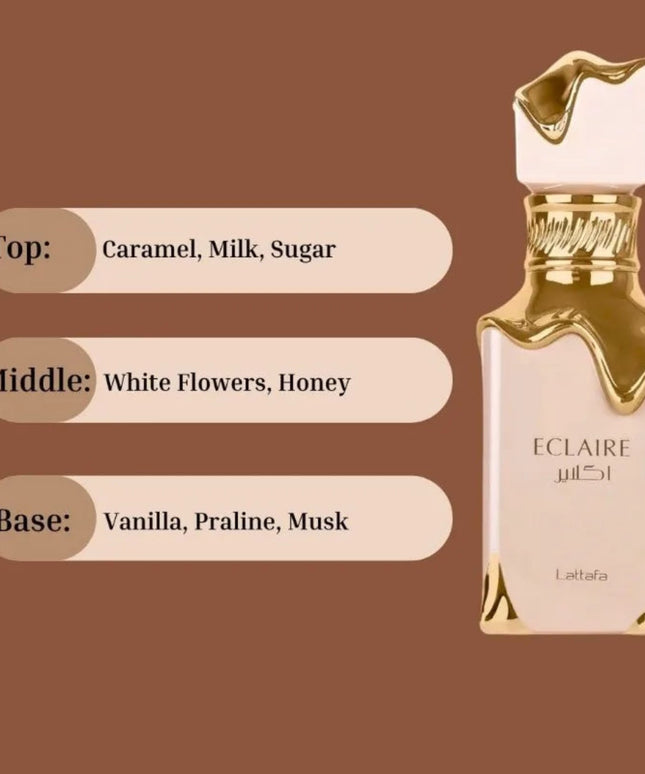 Lattafa Eclaire Eau de Parfum Spray for Women 100ml Original Arab Perfumes LongLasting Floral Fruity Gourmand Fragrances Perfume