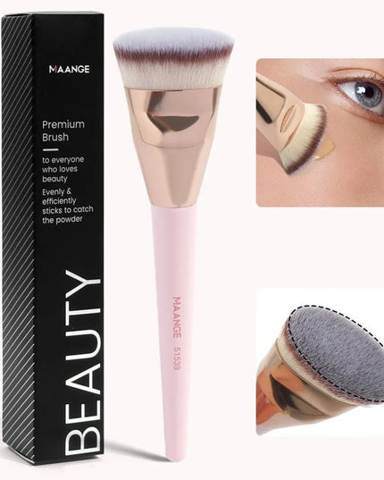 MAANGE Single Flat Round Tube Flat Head Foundation Brush With Box Powder Blush Concealer Makeup Brush Skin-friendly Makeup Tool
