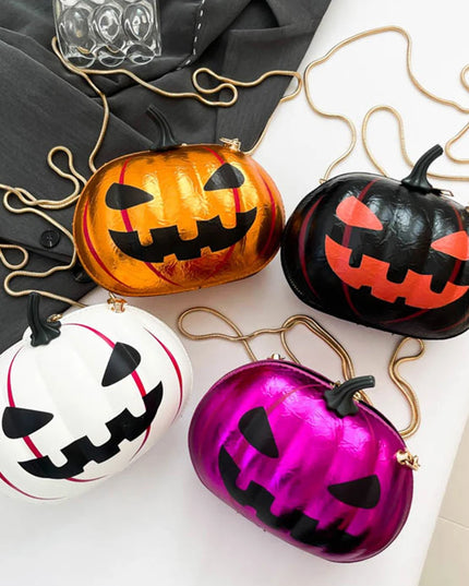 Pumpkin PU Leather Handbag Women Halloween Crossbody Bag Novelty Messenger Bag Crossbody Purse for Shopping Travel