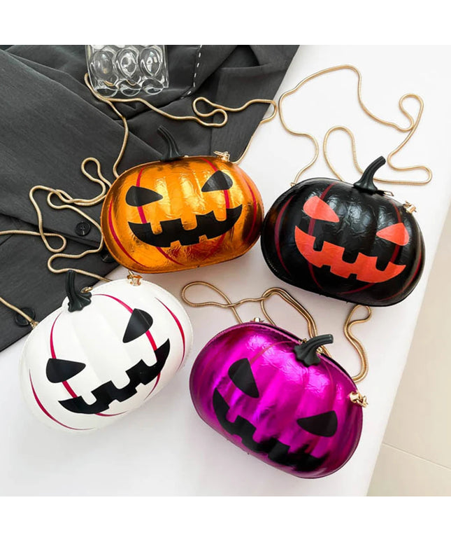 Pumpkin PU Leather Handbag Women Halloween Crossbody Bag Novelty Messenger Bag Crossbody Purse for Shopping Travel