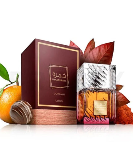 Lattafa Khamrah Dukhan Eau de Parfum Spray 100ml Original Arab Perfumes High Quality Lasting Oriental Perfume Cologne Makeup