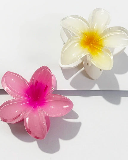 New Hawaiian Gradient Hair Clips Women Flower Hair Claws Shark Hairpins Vacation Beach Style Hairpins Hair Accessories