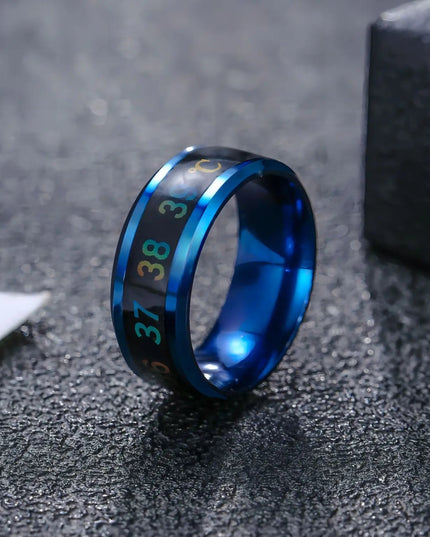 Temperature Ring Titanium Steel Mood Emotion Feeling Intelligent Temperature Sensitive Ring for Women Men Waterproof Jewelry