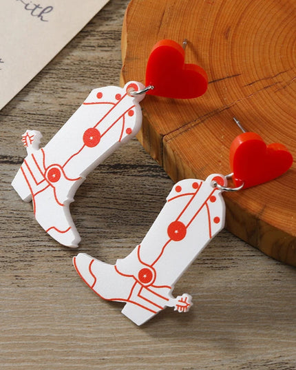 European and American acrylic cow boots Western cowboy hat Howdy Let's go girls earrings jewelry