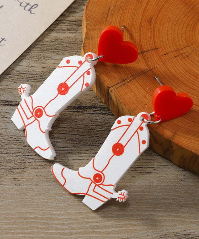 European and American acrylic cow boots Western cowboy hat Howdy Let's go girls earrings jewelry