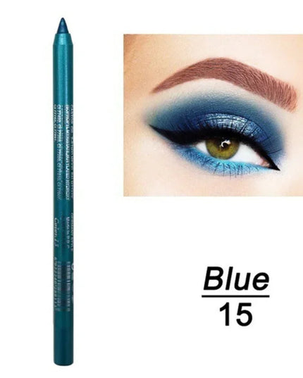 14-Color Eyeliner Pencil Long Lasting Smokey Punk Style Eye Liner Pen Waterproof High Pigmented Pearly Shimmer Eyeshadow Stick