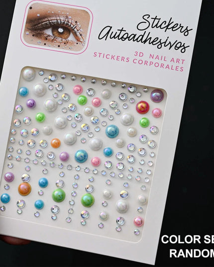 1Pcs Face Diamond Gem Sticker 5D Colorful Rhinestone Tattoo Eyeshadow Stickers fo Festival Nail Body Makeup Bling Jewel DIY Deco