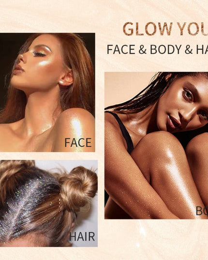 USHAS 4 Color Body Liquid Highlighter Facial Contour Brightening Makeup Long Lasting Sequin Illuminating Moisturizing Highlight