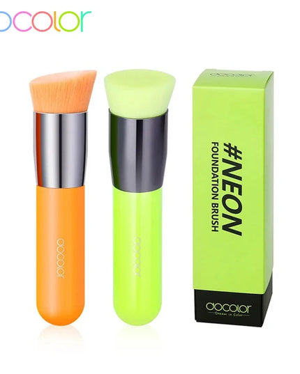 Docolor 3pcs Makeup Brushes Flat Top Kabuki Foundation Brush Large Face Brush Professional Cosmetic Contour Powder Make up Brush