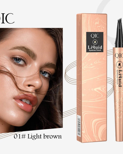 4 Splitted Head Eyebrow Pencil Long-lasting Waterproof High Pigmented Easy Applying Liquid Eyebrow Pencil Natural Looking Brows