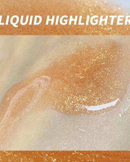 USHAS 4 Color Body Liquid Highlighter Facial Contour Brightening Makeup Long Lasting Sequin Illuminating Moisturizing Highlight