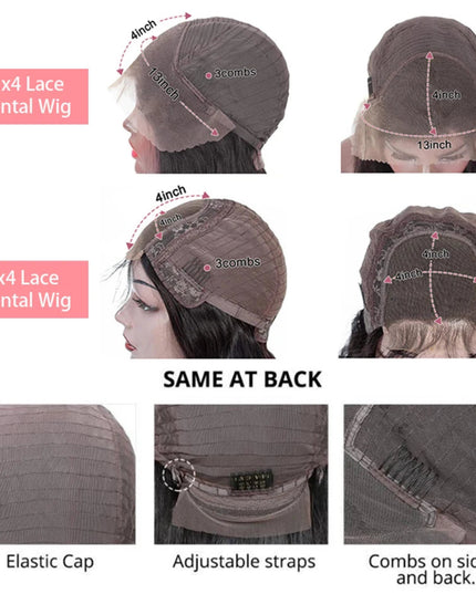 13x4 Straight Lace Frontal Bob Wig Pre Plucked 4x4 Human Hair Wigs Brazilian Remy Bone Straight Short Bob Wig For Women 14 Inch