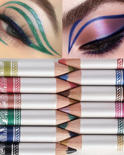 12-piece highly pigmented shiny and matte eyeliner set | No clumping, non-irritating | Suitable for parties and everyday makeup