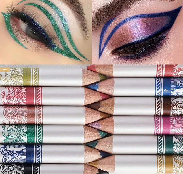 12-piece highly pigmented shiny and matte eyeliner set | No clumping, non-irritating | Suitable for parties and everyday makeup