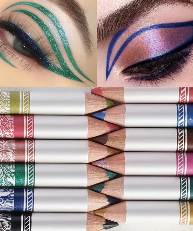 12-piece highly pigmented shiny and matte eyeliner set | No clumping, non-irritating | Suitable for parties and everyday makeup