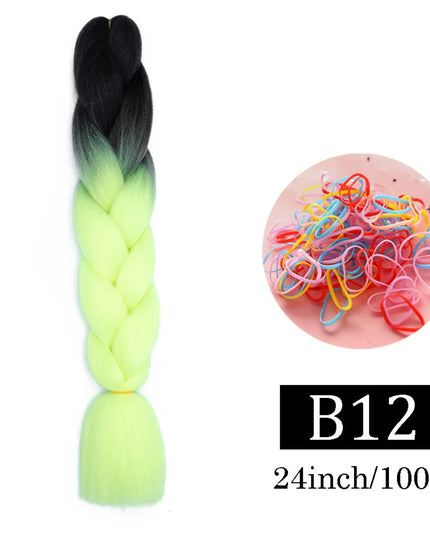 24 Inch Jumbo Braids Extensions Synthetic Braiding Hair Afro Ombre Color kanekalon Hair for Children Braid
