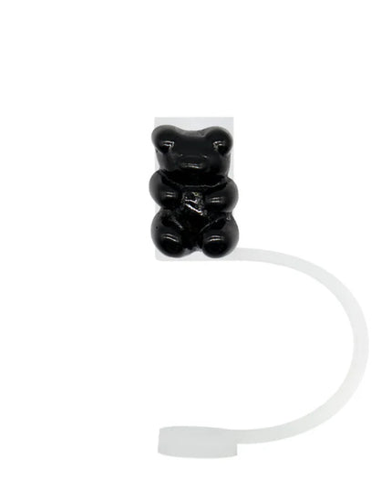 1/10PCS Purple Bear Straw Cover Accessories for Cups,8mm Dustproof Straw Topper,Repeatable Anti Stuffing Straw Tip Plug