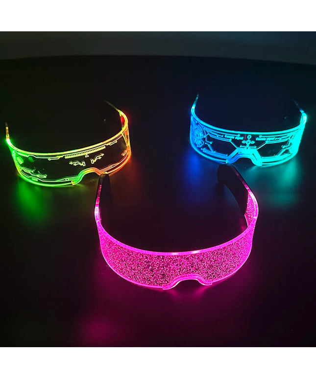 Cool Luminous Colorful LED Light Up Glasses Glowing Neon Light Flashing Party Glasses For Nightclub DJ Dance Party Decor