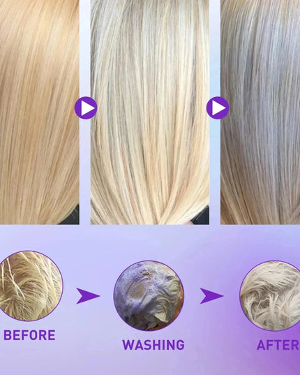 Purple Hair Dye Shampoo for Blonde to Cover Gray Non-irritating Hair Fading Yellow After Bleach Hair Shampoo Gray Hair Remedy
