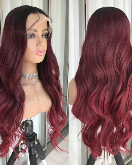 Body Wave Lace Front Wig Highlight Ash Blonde Lace Frontal Synthetic Wigs Pre Plucked Long Wavy Synthetic Lace Wig for Women