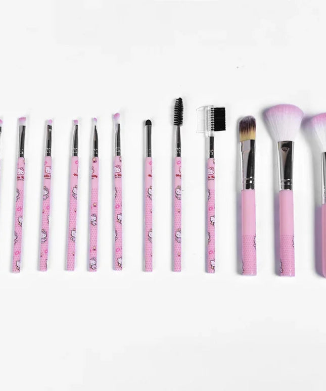 12 pieces/set Hello Kitty makeup brush cute Sanrio makeup brush artificial fiber beauty tool set girl's holiday gift