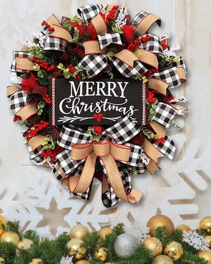 Christmas Holiday Art Wreath Decorative Artificial Wreath Festival Theme Multifunctional Party New Year Decor Prop New Year Gift