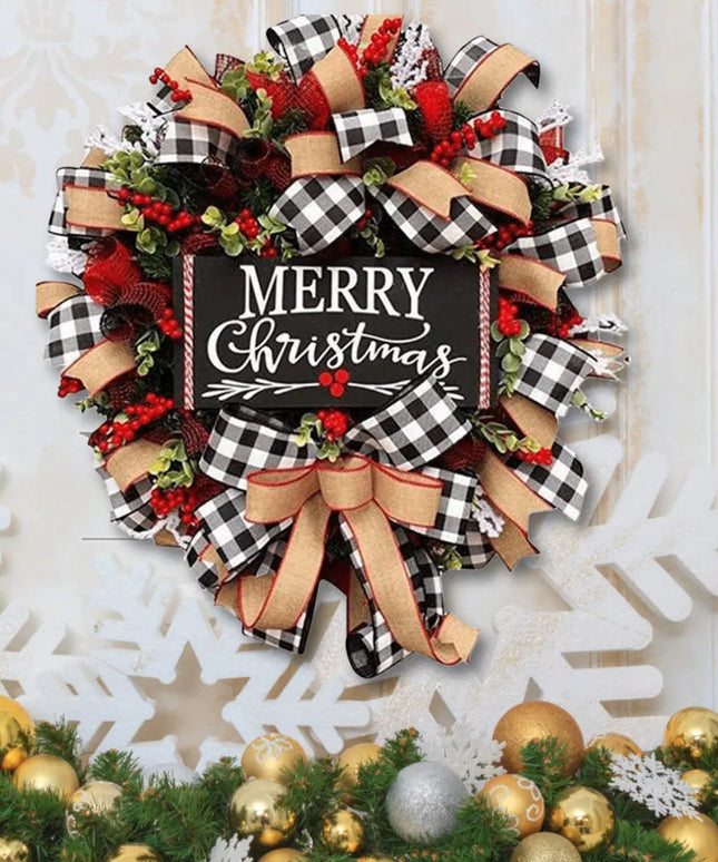 Christmas Holiday Art Wreath Decorative Artificial Wreath Festival Theme Multifunctional Party New Year Decor Prop New Year Gift