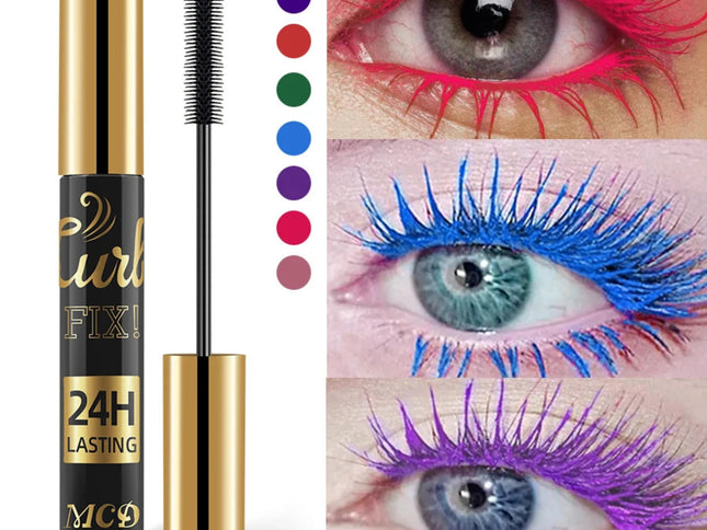 Vibrant Rainbow Color Mascara - 11 Waterproof Shades, Long-Lasting Curl Extension, Ink Formula for Dual-Eyeliner Effect - Quick