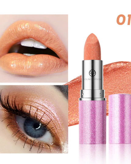 YOUNG VISION 6 pearlized shimmer lipsticks and eyeshadows with long-lasting, fade-resistant, warm-change lipsticks.