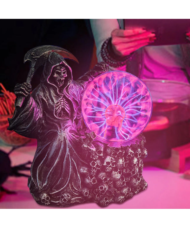 Halloween Light Up Ghost Fortune Teller Touch Sensing Spooky Grim Reaper Decor Dead Grim Reaper Statue Haunted House Decoration