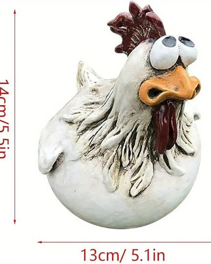 1Pc Resin Funny Chicken Surprise Hen, Used for Farm Garden Fence Decoration Worker Statue Crafts, as a Gift to Friends m