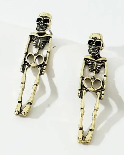 New Halloween Skull Skeleton Drop Earrings for Women Fashion Trend Gothic Jewelry Gift Hip Hop Rock Cool Dropped Earrings Men