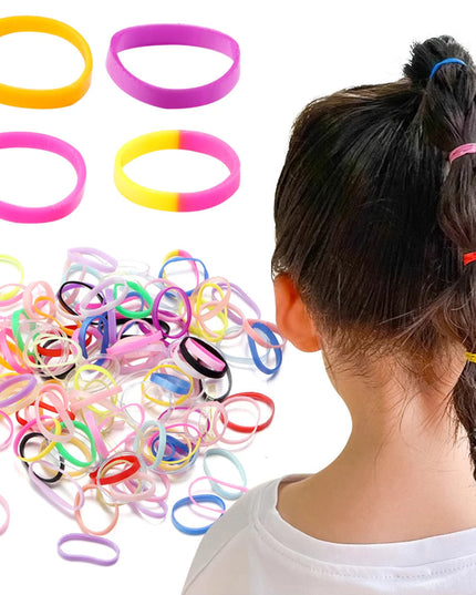 500Pcs Colorful Small Disposable Hair Bands Scrunchie Girls Elastic Rubber Band Ponytail Holder Hair Accessories Hair Ties