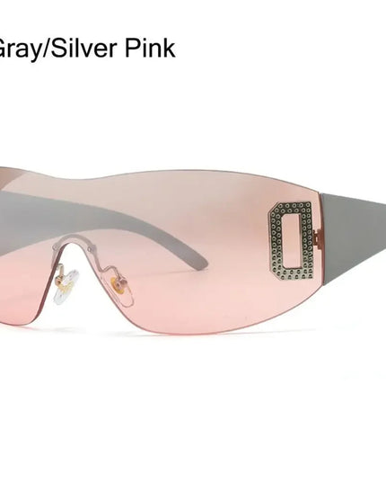 Luxury Y2K One Piece Sunglasses Women Brand Designer New Punk Sports Sun Glasses Men Goggle Shades UV400 Fashion Letter Eyewear